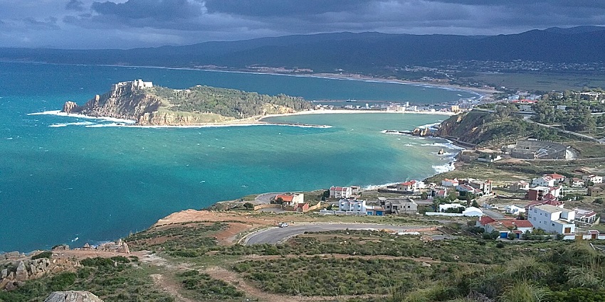 Tabarka Beach aerial view showcases golden sands and turquoise waters, a gem among beaches in Tunisia