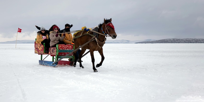 Things to do in Salt Lake City in February include enjoying a cosy horse-drawn sleigh ride through snow-covered fields in Park City.