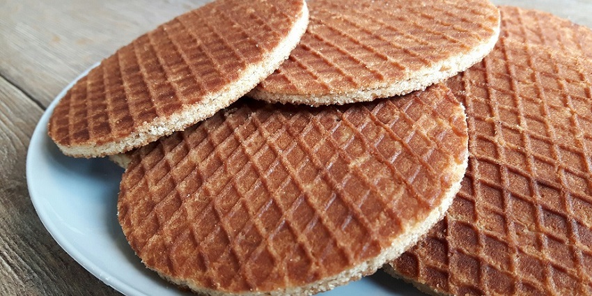 Stock up on stroopwafels, a sweet Dutch treat with caramel syrup sandwiched between thin waffles.