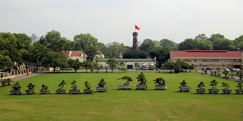 Wide view of the Imperial Citadel of Thăng Long, one of the famous monuments in Vietnam.