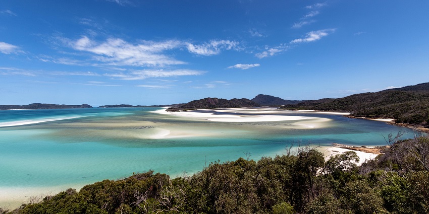 Aerial view of the Great Barrier Reef’s vibrant corals – what is Australia famous for.