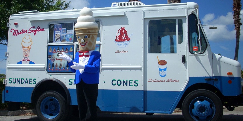 Grab a delicious soft-serve cone from the beloved ice cream truck stop Mister Softee