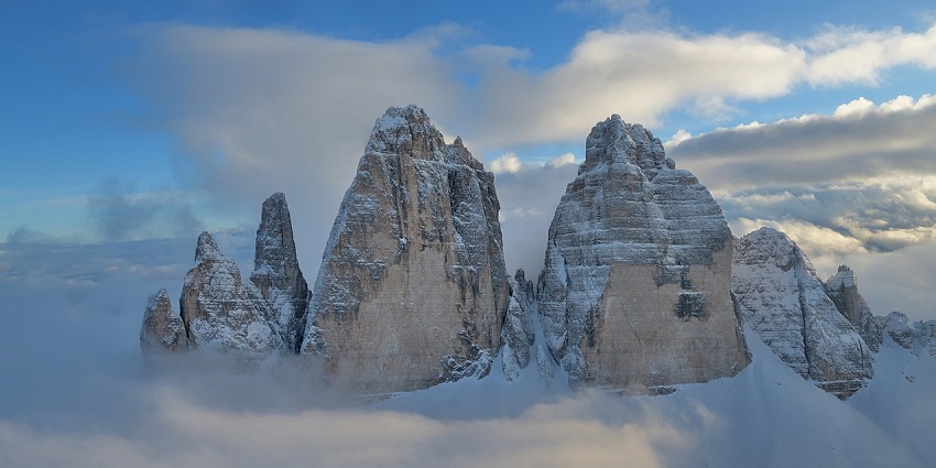 A scenic trail circling the iconic Tre Cime mountain peaks, one of the things to do in Dolomites.