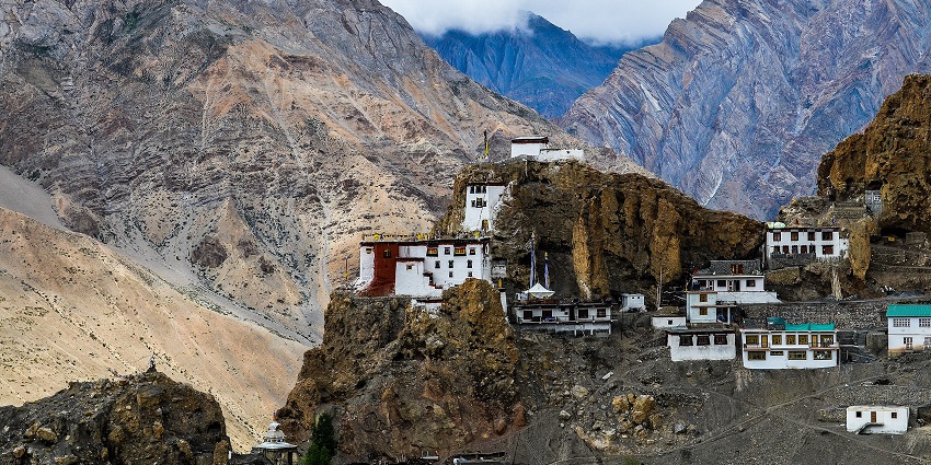 Dhankar Monastery is perched on rocky cliffs overlooking the Valley and the surrounding mountains, one of the best things to do in Lahaul and Spiti.