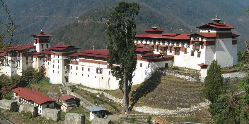 Sprawling dzong stretching along a ridge, this fortress is one of the monuments in Bhutan.