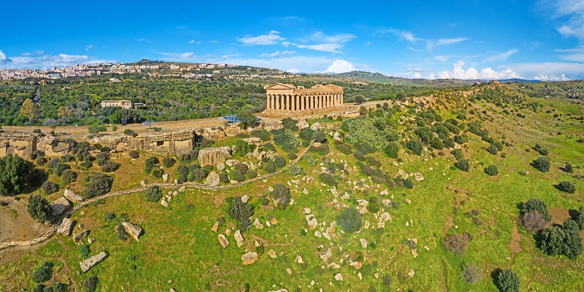 The Valley of Temples, with distant old ruined buildings, broken stones, is one of the historical places in Italy.