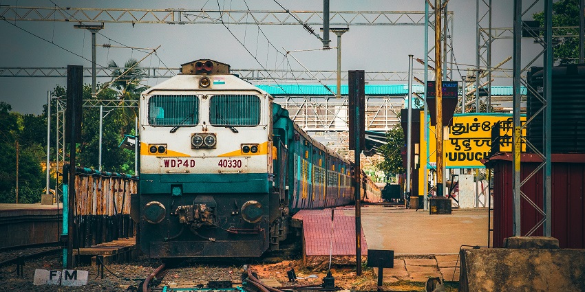 Vanchinad Express train at a station platform with visible engine