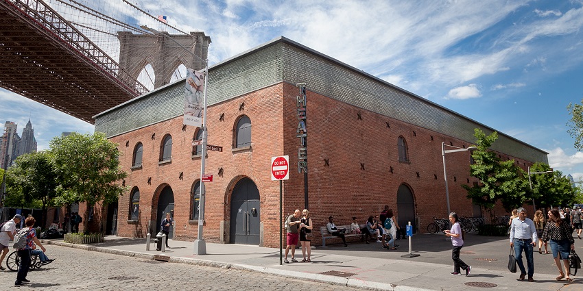 Visiting the historic St. Ann’s Warehouse is one of the best things to do in Dumbo
