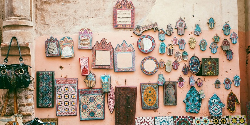 Antiques, crafts, and collectables inside the lively and colourful Conroe Central Market.