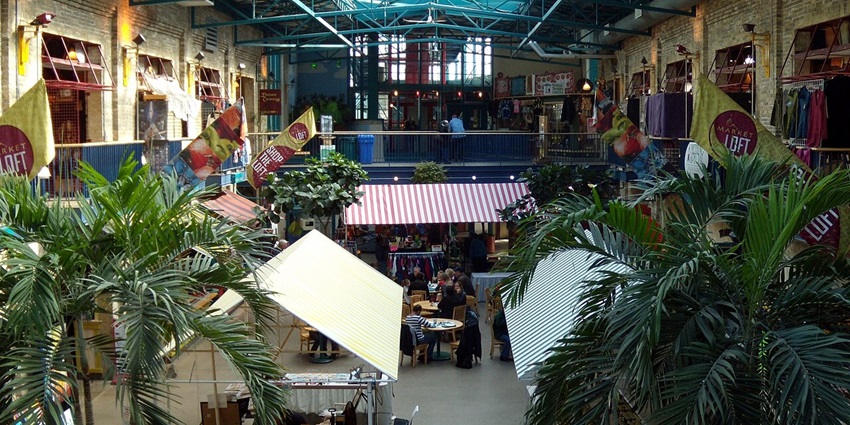 Visitors exploring The Forks Market, one of the top things to do in Winnipeg.