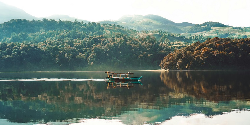 Tranquil Situpatenggang Lake in Bandung, one of the stunning places to visit near Jakarta.
