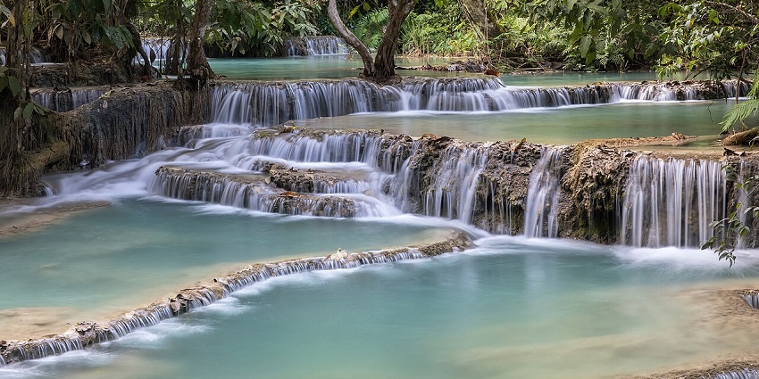 Visiting the serene Kuang Si Falls is one of the best things to do in Luang Prabang.