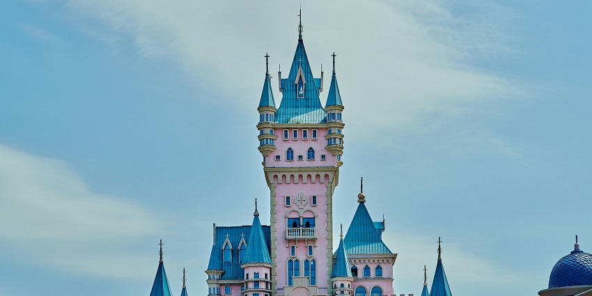 View of the Magic Castle’s ornate exterior, a historic landmark in the Hollywood Hills.