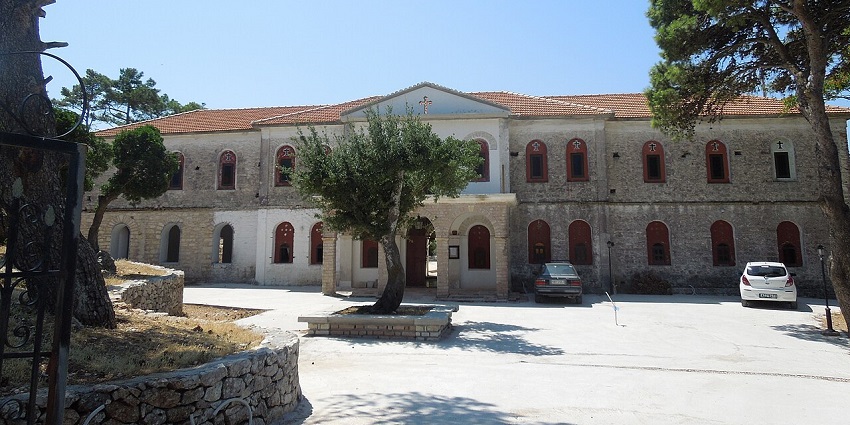 Kathara Monastery surrounded by mountains, offering scenic views and peaceful surroundings.