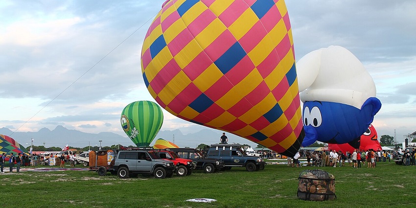 Soaring with cartoon balloons at the Lubao Festival, one of the fun things to do in Pampanga.