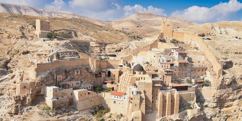 Jericho town with ancient ruins and desert surroundings near Jerusalem.