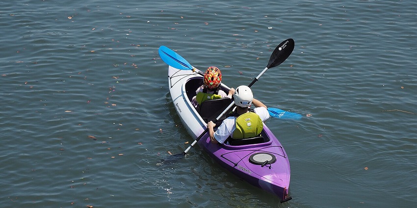 Experience peaceful kayaking in crystal-clear waters, one of the refreshing things to do in Ithaca Greece.