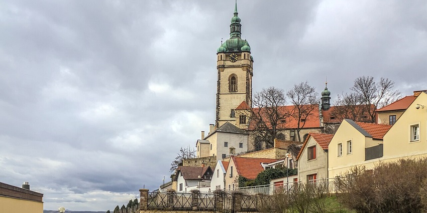 Melnik with a tall tower, Bulgarian architectural buildings, orange roofs, amongst the best places to visit near Sofia.