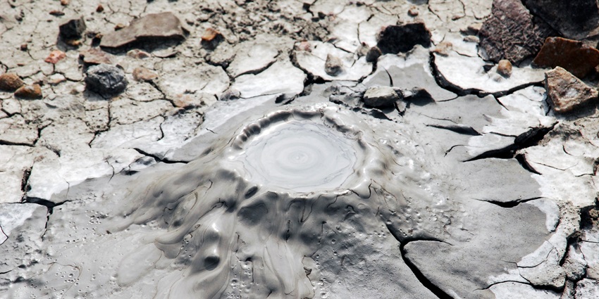 The image of the historical mud volcano situated on Baratang island in Andaman.