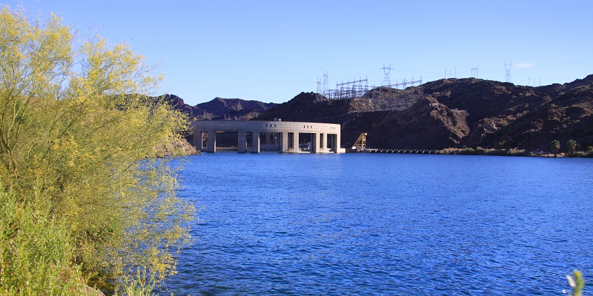 Impressive Parker Dam on the Colorado River, one of the unique places to visit near California.