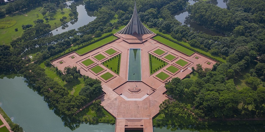 Iconic Savar National Memorial with striking architecture, one of the significant places to visit near Dhaka.