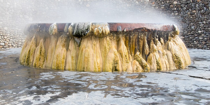 Natural hot springs offer a relaxing and tranquil experience.