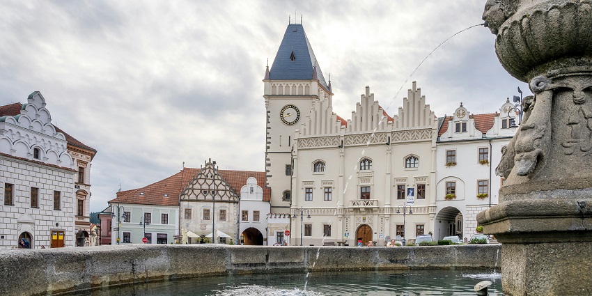 Old Town Hall in Tábor, a historic landmark showcasing Gothic and Renaissance architecture.