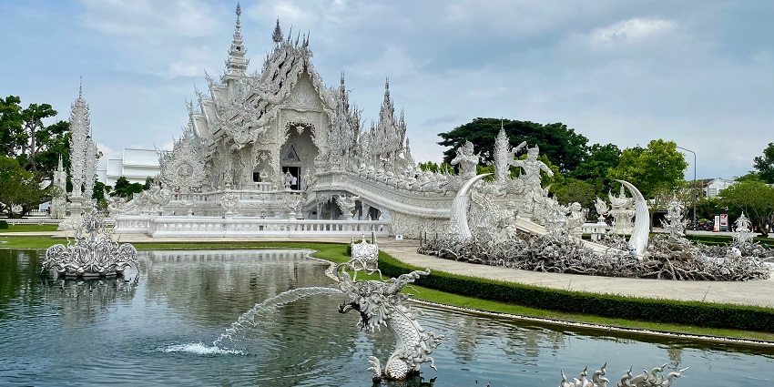 Wat Rong Khun (White Temple) in Chiang Rai, one of the stunning places to visit near Maldives