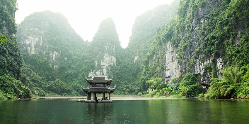 Tràng An in Ninh Bình Vietnam scenic landscape one of the top places to visit near Philippines.