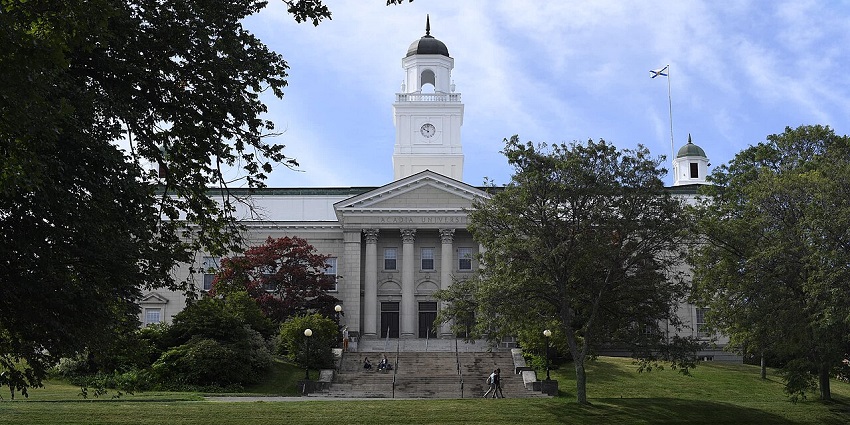 Acadia University’s white buildings and greenery, one of the serene places to visit near Halifax.