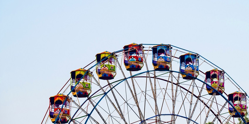 Ferris wheel at Della Adventure Park offering fun rides and scenic views.