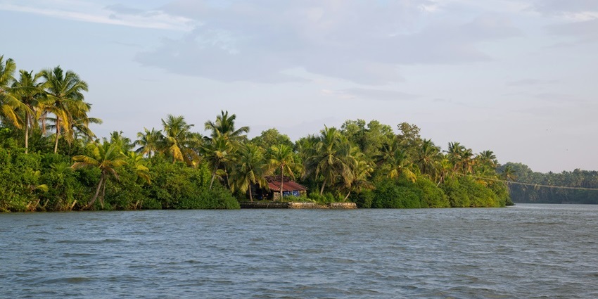 Henry’s Island, with sandy shores and palm trees, one of the places to visit in winter near Kolkata.