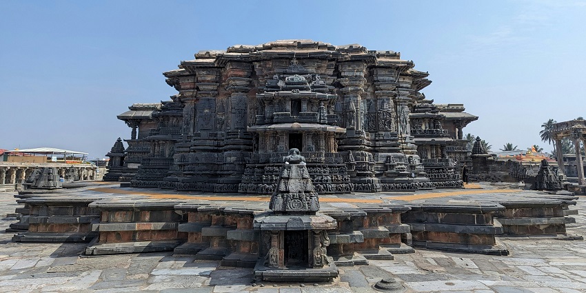 Intricate architecture of Veera Narayana Temple showcasing what is Chikmagalur famous for.