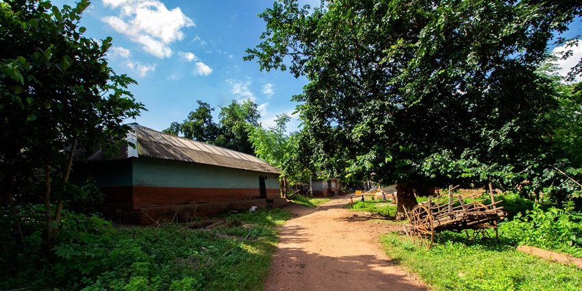 Jairambati village house and greenery near rural paths, places to visit near Bishnupur West Bengal.