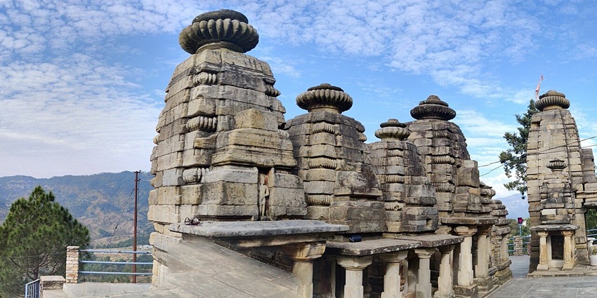 Katarmal Sun Temple in Almora with traditional architecture, multiple small pillars, one of the best places to visit near Binsar.