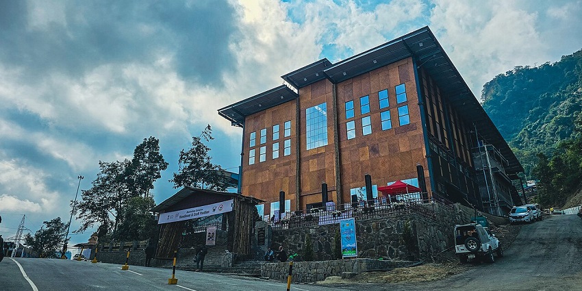 Handloom and Craft Pavilion building at Kisama Heritage Village, one of the places to visit near Kohima.