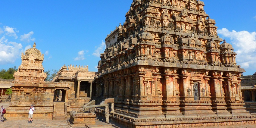 Kudalasangama temple with ancient stone structures and peaceful surroundings.