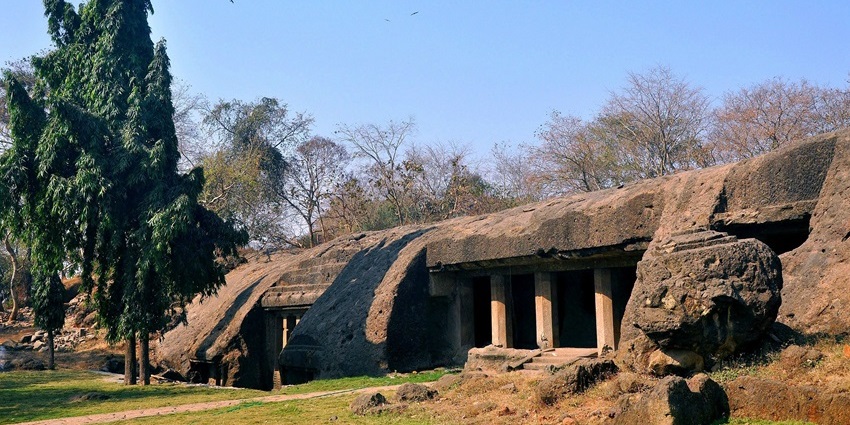 Mahakali Caves in Andheri East with rock formations, one of the places to visit near Andheri West.