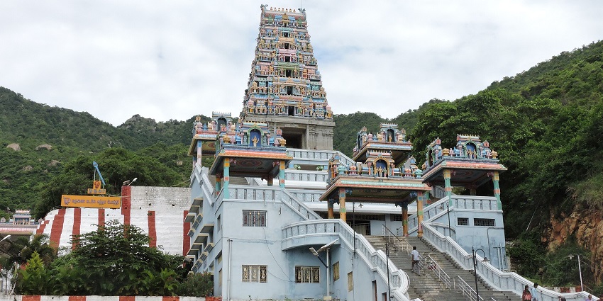 Marudhamalai Murugan Temple, atop a lush hill with stairways and greenery, one of the places to visit near Kodiveri.