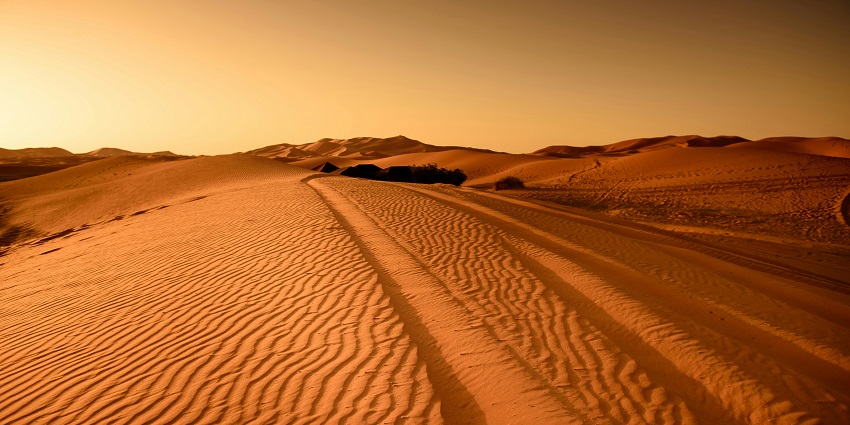 Sunrise over the sand dunes in Jaisalmer showcases what is the best time to visit Jaisalmer.
