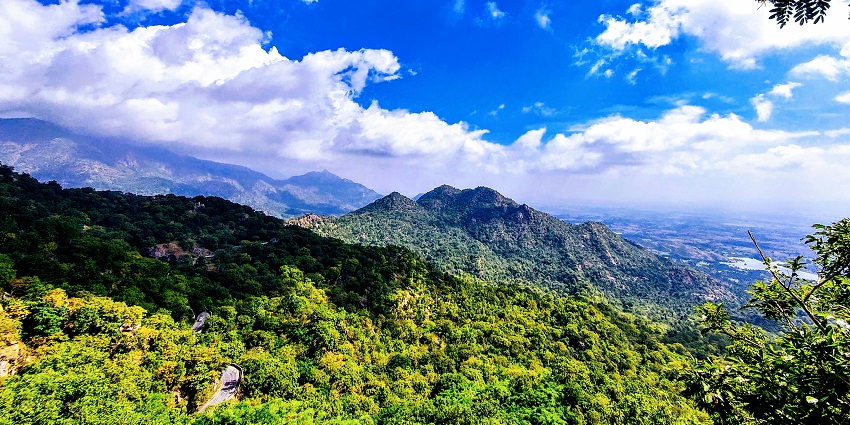 The scenic green hills of Mount Abu highlighting what is the best time to visit Mount Abu.