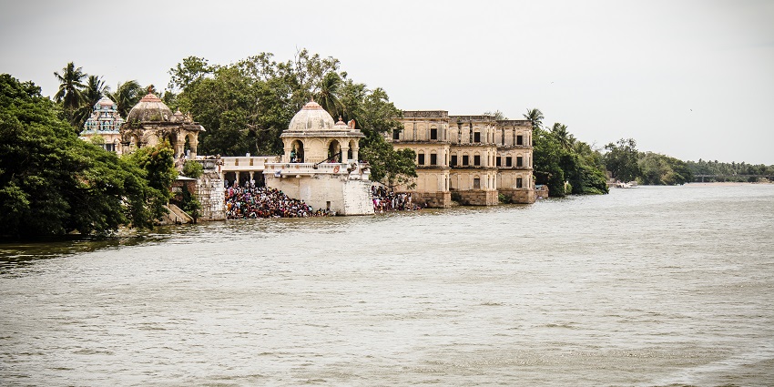 Scenic view of Thiruvaiyaru during the Aadi Ammavasai Festival in Tamil Nadu.