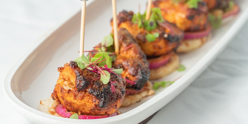 Chicken meatballs served on a plate, ready to enjoy
