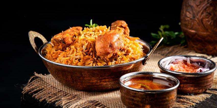 Chicken biryani served at Dine Way Platz, one of the restaurants in city centre Guwahati.