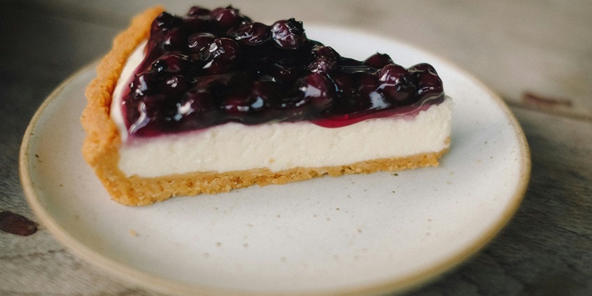 Delicious blueberry cheesecake served fresh at Donna Belle dessert cafe.