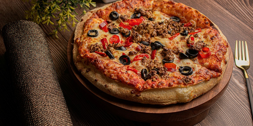 Pizza served at Foxtrot, one of the best rooftop restaurants in Siliguri.
