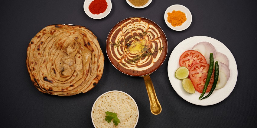 Dal with flat bread served at Gagan Restaurant, one of the iconic veg restaurants in Port Blair.