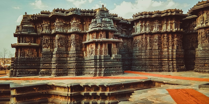 Exterior view of Hulimavu Cave temple with intricate carvings, one of the top caves in Karnataka.
