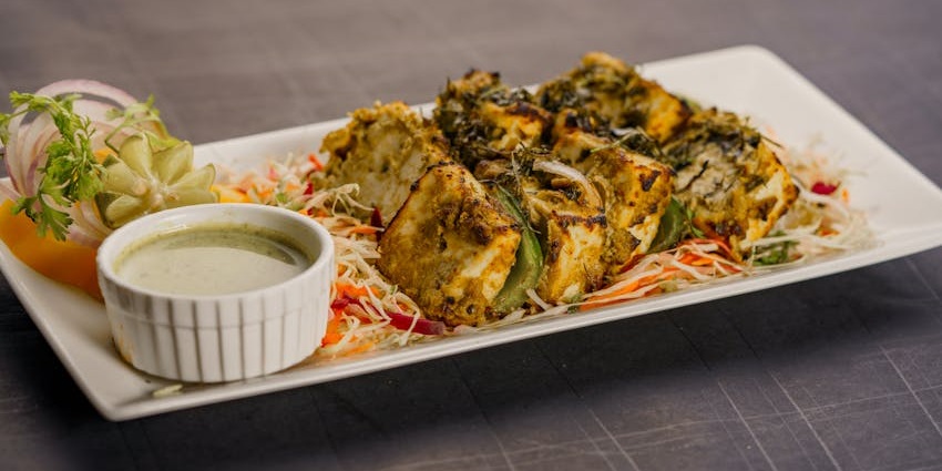 Paneer tikka served at India’s Restaurant & Bar.