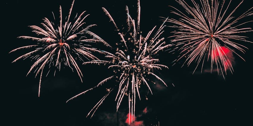Fireworks lighting up the night sky over Jodhpur with vibrant colors and sparks.